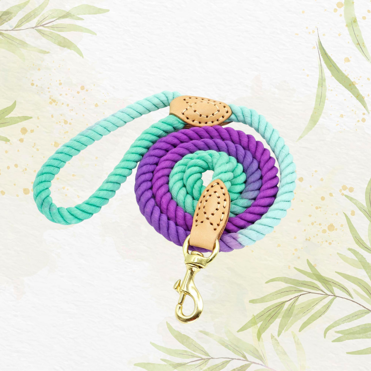 1.50m braided cotton dog leash