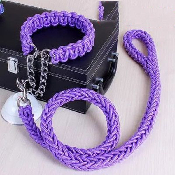 Durable Nylon Braided Dog Collar and Leash Set