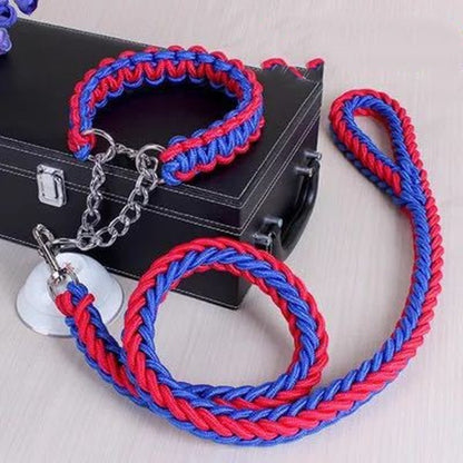 Durable Nylon Braided Dog Collar and Leash Set