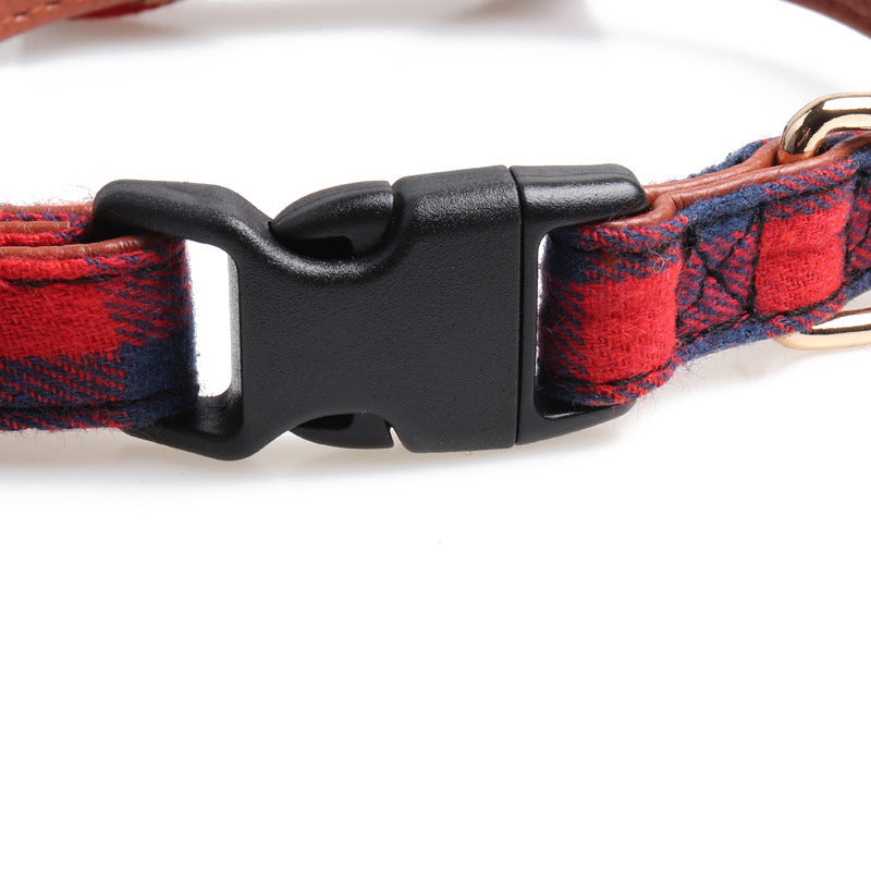 British plaid pet collar