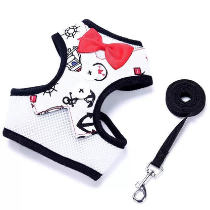 Original harness for small and medium dogs with chest strap and leash.