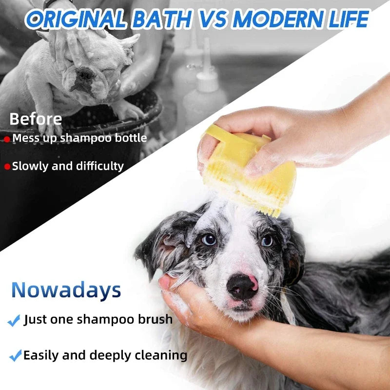 Dog shampoo brush